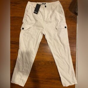 Nasty Gal Tapered Cargo Pants White US 8